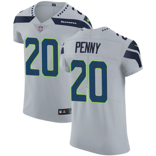 Nike Seahawks #20 Rashaad Penny Grey Alternate Men's Stitched NFL Vapor Untouchable Elite Jersey - Click Image to Close